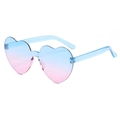 Blue heart-shaped frameless sunglasses with vibrant pink gradient lenses for fashion - Two-tone C13