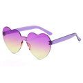 Heart shaped sunglasses with purple to yellow gradient lenses and transparent temples - Two-tone C27