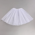 Detailed view of elastic waistband and multi-layer white mesh fabric on a tutu skirt - White / Length 40cm