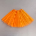 Detailed view of an orange tutu skirt with three-layer mesh and smooth satin waistband - Orange / Length 40cm