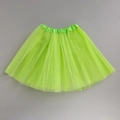 Detailed close-up of neon green tulle tutu skirt featuring an elastic waistband - Fruit Green / Length 40cm