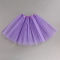 Detail of purple tulle tutu skirt featuring multi-layered mesh and elastic silk waistband - Light Purple / Length 40cm