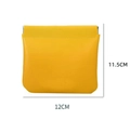 Mini yellow PU leather pouch with automatic squeeze closure for lipstick and cosmetics - Large Lime Yellow