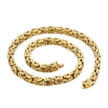 Polished golden stainless steel box chain necklace in spiral arrangement for men - 66CM / Gold
