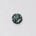 Macro detail of 6mm round resin druzy stone with blue and green iridescent surface - 6mm / Blue Green Iridescent Black Base (19)