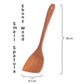 Ebony wood small spatula with long handle and natural wood grain for non-stick pans - Ebony Small Flat Spatula / 30cm*8.7cm