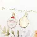 Christmas Santa Claus enamel metal charms for DIY jewelry making in red and gold finish - 8865-Santa Claus 15x25mm