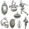 8-teiliges Set silberner Football-Spieler und Helm Anhänger für DIY Schmuckherstellung - Gemischte 16 Stück Baseball-Serie (8 Stile à 2 Stück - A)