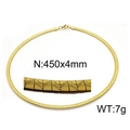 Collana a catena piatta in acciaio inossidabile dorato, larghezza 4mm con chiusura - 450x4mm / Oro (KN35041-Z)