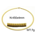 Collana a catena piatta a serpente dorata da 4mm, lunghezza 450mm con chiusura a moschettone - Stile Piatto Liscio (KN35040-Z) / 450mm x 4mm / Oro
