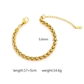 Pulsera de cadena de trigo dorada minimalista de acero inoxidable con cierre 17cm - Estilo Cadena de Trigo (HW-08金色)