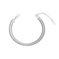 Detalle de pulsera de cadena de espiga plateada con cierre de langosta y etiqueta de acero S.STEEL - Estilo Cadena de Serpiente (HW-12钢色)