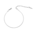 Detail of silver stainless steel wheat chain bracelet with lobster clasp and extension - Snake Chain Style (B-016) / Steel