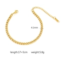 Detail of 4.1mm gold curb chain bracelet with lobster clasp and adjustable link length - Curb Chain Style (B-017) / Gold