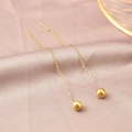 Orecchini a catena con perla in oro 18K dal design minimalista ed elegante per donna - Filo a sfera / Oro