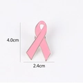 Rosa Schleife Brosche zur Brustkrebs-Vorsorge mit Maßen 4,0 cm x 2,4 cm aus Metall - Mittel (4.0cm x 2.4cm)