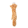 Giraffe pattern plush dog toy with squeaker and flat stuffing-free design for chewing - Deer