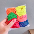 Vibrant seamless elastic hair ties set in assorted candy colors with premium stretch - 5# Neon Colors