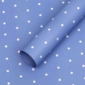 Petit Paquet De 20 Feuilles De Breloques À Pois Bleus ; (56 X 56 Cm) ± 5 %