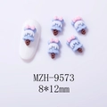 Macro-opname van 3D-ijsje nageldecoraties met strikjes voor creatieve manicures - 8X12mm / Blauw Ijsje MZH-9573