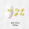 Detalle de dijes para uñas con lazo verde neón 8x6mm para arte de uñas profesional - Verde amarillento