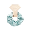 Detail of mint green satin scrunchie on decorative diamond ring card display - With Card / Apple Green