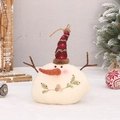 Bonhomme de neige en lin de Noël avec bonnet à carreaux rouge vert et bras - Style YH16516A/Bonnet Pointu À Carreaux Rouge Vert/Broderie