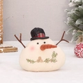 Poupée bonhomme de neige en lin avec chapeau à carreaux pour décoration de Noël - Style YH16516B/Haut-De-Forme À Carreaux Noir/Corps Blanc