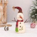Christmas snowman doll with red plaid hat and scarf decoration for holiday tree - YH16517A Red Pointed Hat