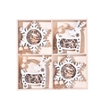 Décorations de Noël creuses en bois avec des motifs de rennes et de flocons de neige - Style Flocon de Neige et Renne