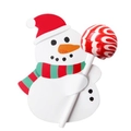 Weihnachtliche Schneemann-Papierkarte mit rot-weißem Lutscher für festliche DIY-Dekoration - Schneemann / 48-50 Stück/Packung