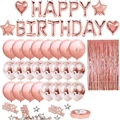 Set decorazione compleanno oro rosa con palloncini, tenda foil e coriandoli - Set Oro Rosa