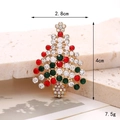 Christmas tree brooch pin in gold alloy with colorful rhinestones measuring 2.8x4cm - D2717 Colorful Christmas Tree