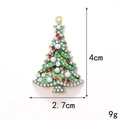 Sparkling Christmas tree pendant with green enamel and rhinestones on white background - D2045 Christmas Tree (Gold)