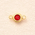 Connettore Ad Anello Piatto Con Pietra Portafortuna Rossa (oro) | 10 Pezzi/confezione / 12x65 Mm (apertura: 2 Mm)