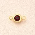 Connettore Ad Anello Piatto Con Pietra Portafortuna Rosso Vino (oro) | 10 Pezzi/confezione / 12x65 Mm (apertura: 2 Mm)