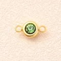 Connettore Ad Anello Piatto Con Pietra Portafortuna Verde Erba (oro) | 10 Pezzi/confezione / 12x65 Mm (apertura: 2 Mm)
