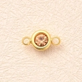 Connettore Per Anello Piatto Con Pietra Portafortuna Color Champagne (oro) | 10 Pezzi/confezione / 12x65 Mm (apertura: 2 Mm)