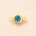 Connettore Per Anello Piatto Con Pietra Portafortuna Blu Acquamarina (oro) | 10 Pezzi/confezione / 12x65 Mm (apertura: 2 Mm)
