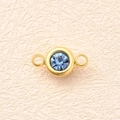 Connettore Ad Anello Piatto Con Pietra Portafortuna Blu Tranquilla (oro) | 10 Pezzi/confezione / 12x65 Mm (apertura: 2 Mm)