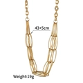 Detail of layered gold chain necklace with weight 19g and length 43+5cm measurements - JZN2155 Necklace