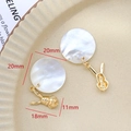 Detail of mother of pearl rabbit drop earrings in gold plated finish for DIY jewelry - 1# Rabbit Mother Of Pearl Pendant