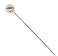 Minimalistische silberne Haarnadel aus Metall mit polierter Kugel und glattem Stieldesign - Silberperlen-Stil / Silber
