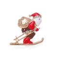 Christmas Santa Claus skiing brooch with colorful enamel and sparkling rhinestones - Skiing Santa