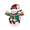 Christmas snowman brooch with enamel finish and dangling stocking charms for women - Snowman with Sock Pendants