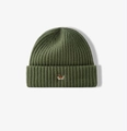 Army green knitted beanie featuring a cute corgi embroidery for winter warmth - Army Green