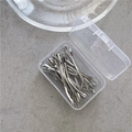Silver metal hair clip set in a transparent plastic box on a neutral background - S-Shape Bobby Pins (20Pcs) / Silver
