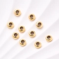 Cuentas Espaciadoras De Silicona Planas Redondas Y Ajustables (doradas) | 20 Unidades Por Paquete / 2x4 Mm (apertura: 2 Mm)