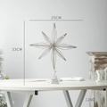 Silver wrought iron Christmas tree topper star with warm LED lights and 25x33cm dimensions - 25CM Silver North Star