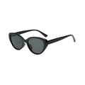 Occhiali da sole ovali cat eye neri classici con lenti grigio scuro in stile retrò - Montatura Nera Lenti Grigio Nero